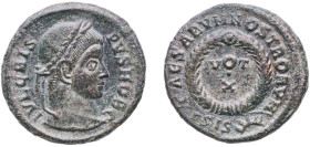 Rome Roman Empire 321 - 324 SIS AE Nummus - Crispus (CAESARVM NOSTRORVM VOT X) Bronze Siscia Mint 3.29g VF RIC VII 175 OCRE ric.7.sis.175