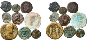 Rome Roman Empire 3rd - 5th Centuries AE Coinage (Lot with 9 coins) Bronze VF