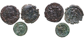Rome Roman Empire 4th - 5th Centuries AE Coinage (Lot with 3 coins) Bronze VF