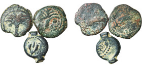 Rome Roman Empire Roman Provinces, Judaea 1st - 3rd Centuries AE Coinage (Lot with 3 coins) Bronze VF