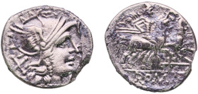 Rome Roman Republic (ancient) 3rd - 1st Centuries BC AR Denarius (ROMA; Roma & Dioscuri) Silver (.950) Rome Mint 2.6g VF