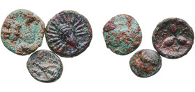 Greece (ancient) 3rd - 1st Centuries BC AE Coinage (Lot with 3 coins) Bronze VF