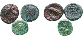 Greece (ancient) 3rd - 1st Centuries BC AE Coinage (Lot with 3 coins) Bronze VF