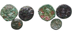 Greece (ancient) 3rd - 1st Centuries BC AE Coinage (Lot with 3 coins) Bronze VF
