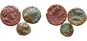 Greece (ancient) 4th - 3rd Centuries BC AE Coinage (Lot with 3 coins) Copper VF