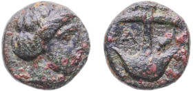 Greece (ancient) Apollonia Pontika Thrace 4th - 3rd Centuries BC AE (A, Apollo & Anchor) Bronze 2.07g VF SNG BM Black Sea 178-81