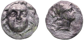 Greece (ancient) Selge Pisidia 350 BC - 300 BC AR Obol (Gorgoneion & Athena) Silver Selge Mint 0.54g VF SNG France 1948-1954