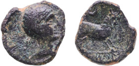 Iberia (ancient) City of Kastilo Oretani people 130 BC - 80 BC AE Bronze 3.69g VF ACIP 2149 CNH 336.45 FAB 895 Vives 70.6 Cecas 5A,20 SNG Madrid 2 404...