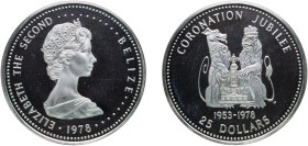 Belize British self-government 1978 FM 25 Dollars - Elizabeth II (Coronation) Silver (.925) The Franklin Mint (8438) 28.33g PF KM 54