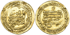 Tulunid, Khumarawayh b. Ahmad (270-282h), dinar, Misr 278h, citing al Mu’tamid and al-Mufawwid, 3.99g (Bernardi193De), ex-mount, cleaned, about very f...