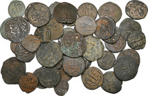 Zangids of Syria, Nur al-Din Zangi (541-569h), Ae dirham, Byzantine type (Album 1850), fine; with miscellaneous Islamic fulus (45), Abbasid and later,...