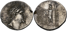 Kings of Bithynia, Nicomedes III (127-94 BC), tetradrachm, dated year 201, 98-97 BC, diademed head right, rev., Zeus standing left, holding sceptre an...