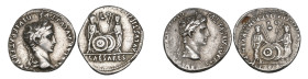 Augustus (27 BC-14 AD), denarii (2), Lugdunum, c. 7-6 BC, laureate head right, rev., Gaius and Lucius Cesar standing behind shields, 3.63g, 3.74g (RIC...
