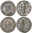 Roman, Maximian Hercules (286-305), antoniniani (2), Lyon, 290-291, bust left in consular robes, rev., Pax, 3.69g (Bastien 385) and military bust left...