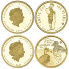 g Australia, Elizabeth II, Anzac Spirit Centenary Series, proof 25 dollars (2), 2015, 2016, both with colouring, wt. .25 tr. oz. each, .9999 fine, vir...