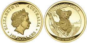 g Australia, Elizabeth II, Koala Series, proof 100 dollars, 2015, edition struck in high relief on a thick flan and dished on both sides, 27.3mm, wt. ...