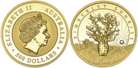 g Australia, Elizabeth II, 'Kimberley Sunrise', 2016, proof 500 dollars, 2016, struck in high relief on a thick flan, dished on both sides; the revers...