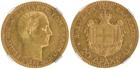 g Greece, George I (1863-1913), 20 drachmai, 1876, Paris mint (Divo 46; KM 49; Karamitsos 163), in NGC holder graded XF 45

Estimate: GBP 400-600
