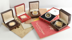 g Hong Kong, Elizabeth II, Lunar Year Series, proof 1,000 dollars (5), by Royal Mint, comprising Year of the Dragon, 1976, Snake, 1977, Horse, 1978, G...