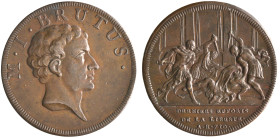 Miscellaneous: Brutus and the Death of Julius Caesar, bronze medal, unsigned, by Dassier, probably late 18th century, bust right, rev., view of the as...