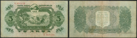 Tannu-Tuva, Republic, 3 aksha, 1940, #A057429, horse and plough, green (Pick 16), pressed and with a split at bottom edge, otherwise fine and rare

...