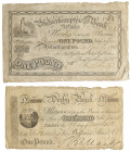 English Provincial: Derby Bank (Bellairs, Sons & Co.), £1, 19 March 1812 (Grant 6105A) and Wolverhampton Bank (Gibbons & Co.), £1, 10 April 1813 (Outi...
