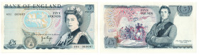 Bank of England, J.B. Page, Series D £5 (Duke of Wellington), first sheet-printed issue, November 1971, no. A01 000087 (D. B332), uncirculated

Esti...