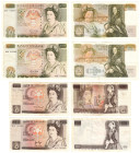 Error notes (4): Bank of England, J.B. Page, Series D £10, prefix B14, reverse missing underprint and therefore lacking the hospital scene (BYB E2b(i)...
