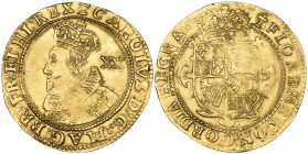 Charles I (1625-49), Tower mint, unite, m.m. cross calvary, Group A, Class II, first bust left wearing single-arched crown, rev., square-topped crowne...