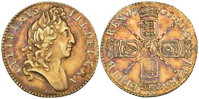 William III, half-guinea, 1701, 4.14g (S. 3468), good very fine, with attractive red/purple toning

Estimate: GBP 3000-4000