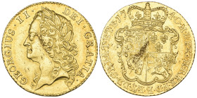 George II, intermediate head, half-guinea, 1740, 4.18g (S. 3683), flan fleck in shield, good extremely fine, in NGC holder graded MS 61

Estimate: G...