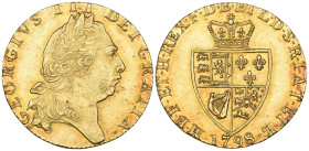 George III, guinea, 1798 (S. 3729), a few surface scuffs, about extremely fine, lightly toned

Estimate: GBP 1200-1500