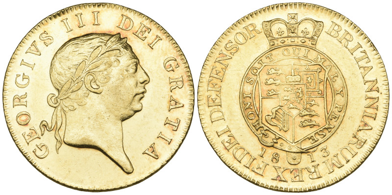 George III, ‘Military’ guinea, 1813, sixth head, by Nathaniel Marchant, rev., cr...
