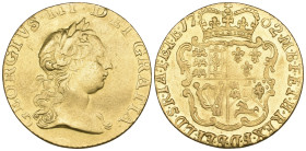 George III, half-guinea, 1762, first laureate head, by Richard Yeo, right, rev., crowned and garnished shield, 4.06g (S. 3731), has been mounted (or, ...