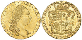 George III, half-guinea, 1779 (S. 3734), a few light marks on obverse, good extremely fine, in NGC holder graded MS 62

Estimate: GBP 1000-1500