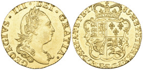George III, half-guinea, 1785 (S. 3734), sometime cleaned, about extremely fine, in NGC holder graded UNC DETAILS / CLEANED

Estimate: GBP 600-800