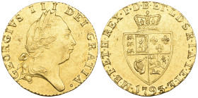 George III, half-guinea, 1793, fifth bust, by Lewis Pingo, ‘spade’ type (S. 3735), tiny test-mark, extremely fine

Estimate: GBP 600-800