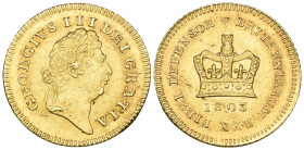 George III, third-guinea, 1803 (S. 3739), almost as struck, in NGC holder graded MS 63

Estimate: GBP 600-800