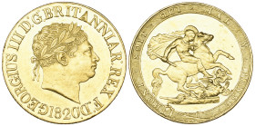 g George III, sovereign, 1820, open 2 in date (S. 3785C; Marsh/Hill 4), with surface scuffs, otherwise extremely fine or better, in NGC holder graded ...