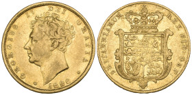 g George IV, sovereign, 1826, bare head type (S. 3801), fine

Estimate: GBP 600-800