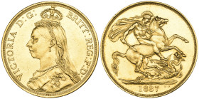 g Victoria, Jubilee, 1887, two-pounds, light hairlines, good extremely fine

Estimate: GBP 1100-1300
