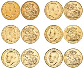 g Edward VII – George V, sovereigns (6), 1902, 1907, 1910, 1914, 1925 (2), good very fine to mint state (6)

Estimate: GBP 2500-3000