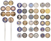 George IV - George V, sixpences (23), 1828, 1837, obverse enamelled, 1851, mounted as a stickpin, 1877, 1878, 1887, 1893 (4), 1895, 1897 (3) two with ...