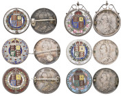 Victoria, Jubilee, 1887, halfcrowns (6), all brooch-mounted, reverses enamelled (6)

Estimate: GBP 150-200