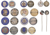Germany, thalers (5), of Prussia (3), 1859 a, Coronation 1864 (2), Saxony, Johann and Württemberg, 1859; with Hamburg, 2 mark, all brooch-mounted and ...