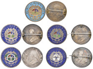 South Africa, Z.A.R., Kruger, halfcrowns (5), 1892, 1893, 1896 (3), all brooch-mounted, reverses in multicoloured enamels (5)

Estimate: GBP 200-300