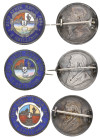 South Africa, Z.A.R., Kruger, florins (3), 1894, 1896, 1897, all brooch-mounted, reverses in multicoloured enamels (3)

Estimate: GBP 150-200