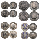 U.S.A., coins mounted as pairs of cufflinks or badges (8), Liberty seated half-dollars (2), 1875 with dimes as mounts (one 1878); quarter-dollars (4),...
