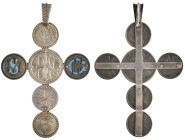 U.S.A., a cruciform silver coin brooch with central quarter-dollar, Liberty seated type, 18-2 and dimes (5), all Liberty seated type, 1876, 1877 (2), ...