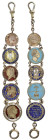 A Silver Coin Bracelet of five coins, comprising: Bank of Ireland, 10 pence bank token, 1813; British West Indies, anchor money, eighth-dollar, 1822l;...